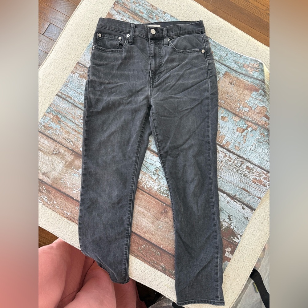 Madewell Black Charcoal high rise slimboy  Jeans Size 26P